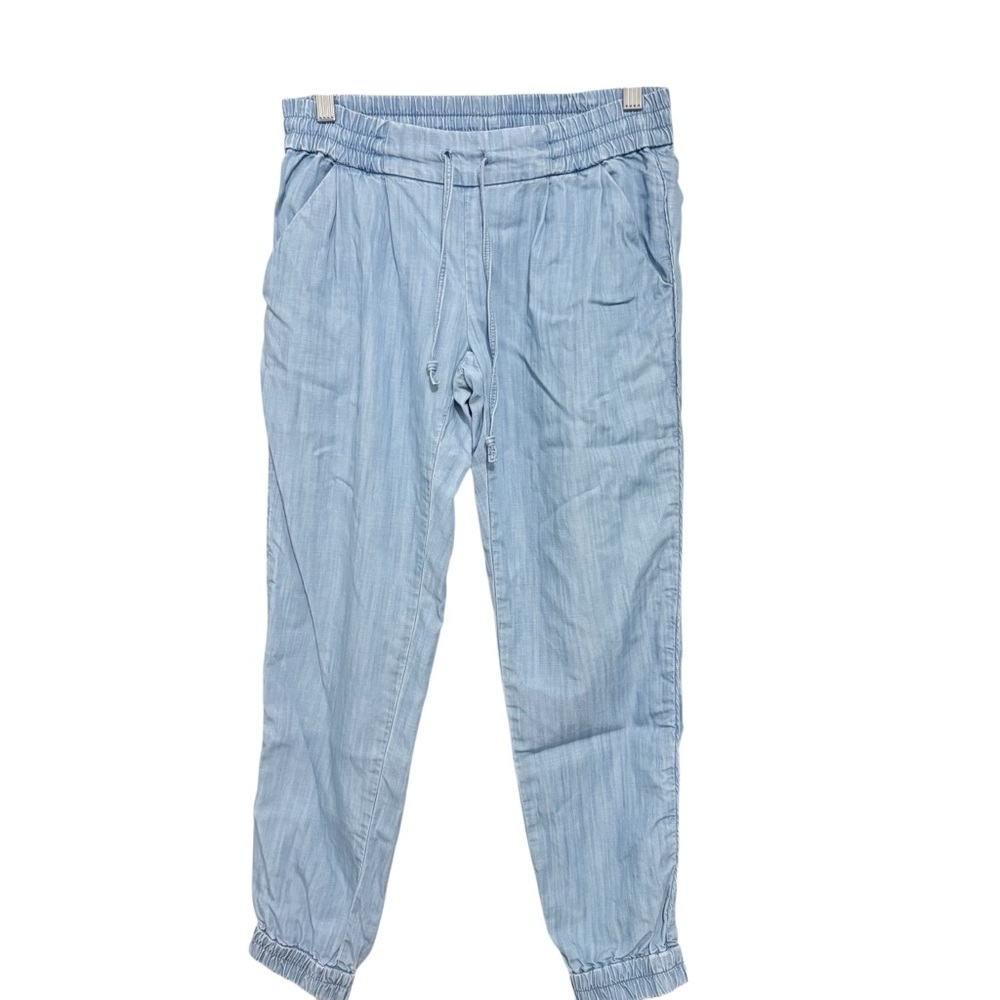 Aritzia| Talula Chambray Drawstring Women’s Jogger Blue Relaxed Fit Pants Sz XS